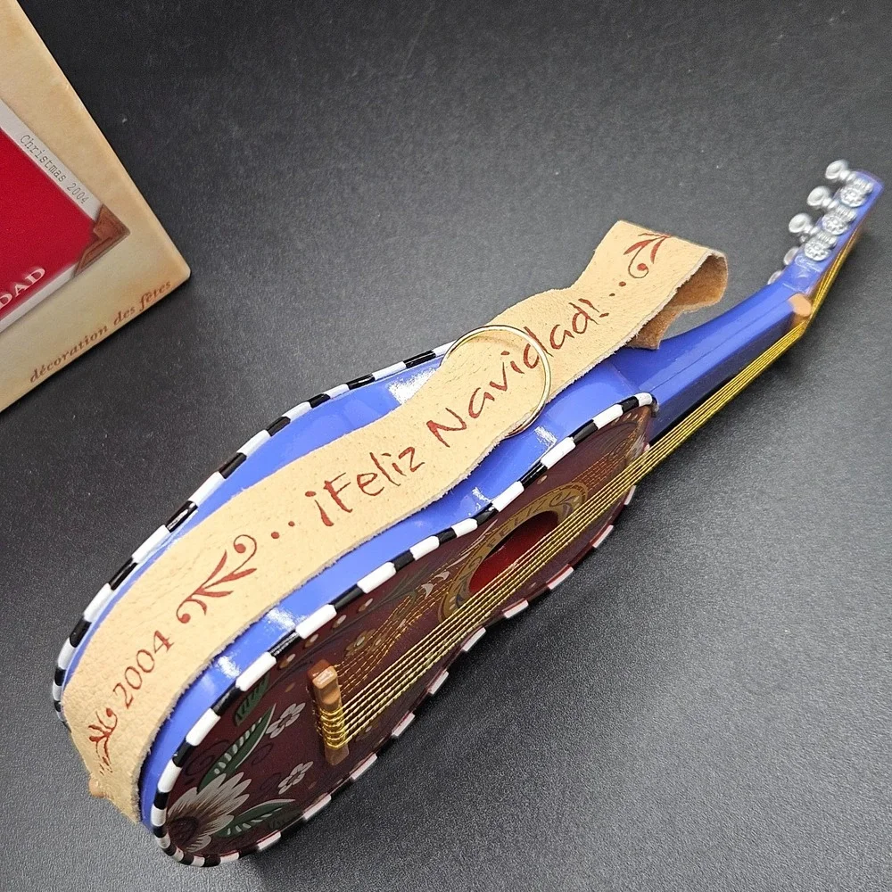Vintage Hallmark Keepsake Feliz Navidad Guitar Ornament 2004